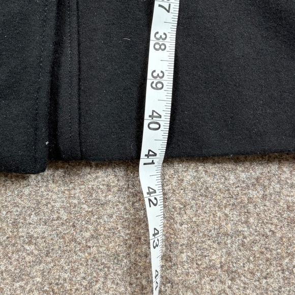 Vintage Black Wool Blend Double Breasted Long Overcoat Women’s 16 Shawl Collar - Picture 9 of 10